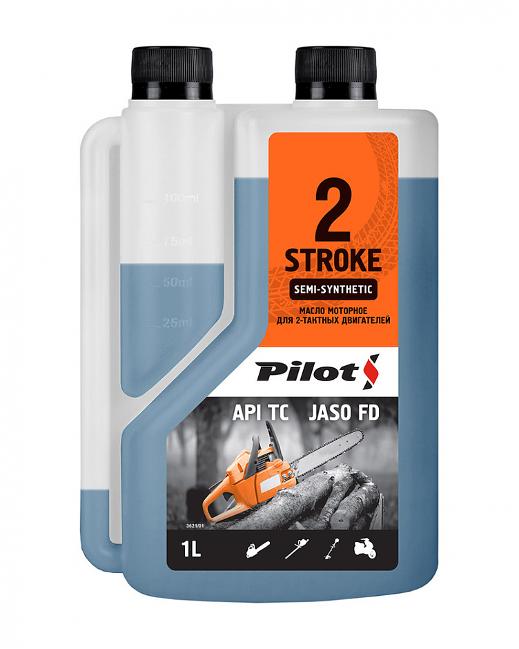 PILOTS Масло моторное п/с 2 STROKE API TC 1л  1/12шт  дозаторная  #1